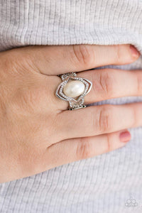 Positively Posh - White Ring - Paparazzi Accessories