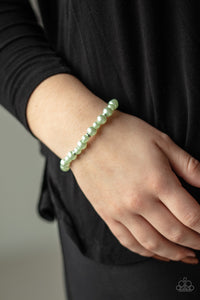 Powder and Pearls - Green Bracelet - Paparazzi Accessories