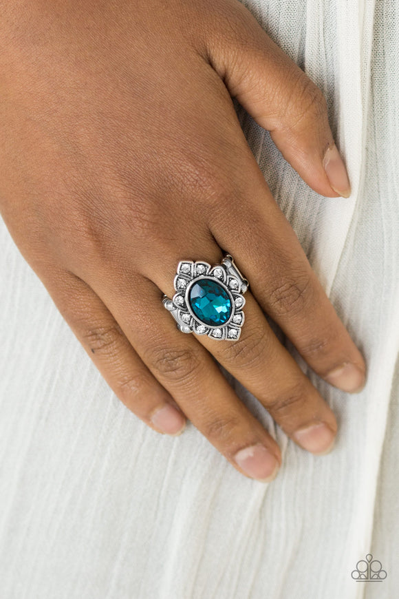 Power Behind The Throne - Blue Ring - Paparazzi Accessories