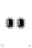 Prime Time Shimmer - Black Clip-On Earrings - Paparazzi Accessories