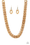 Put It On Ice - Brass Necklace - Paparazzi Accessories