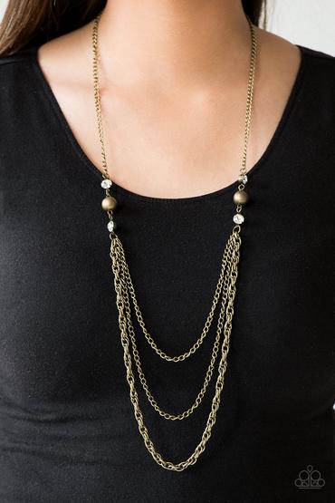 RITZ It All - Brass Necklace - Paparazzi Accessories