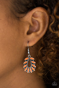Rainforest Romance - Orange Earrings - Paparazzi Accessories