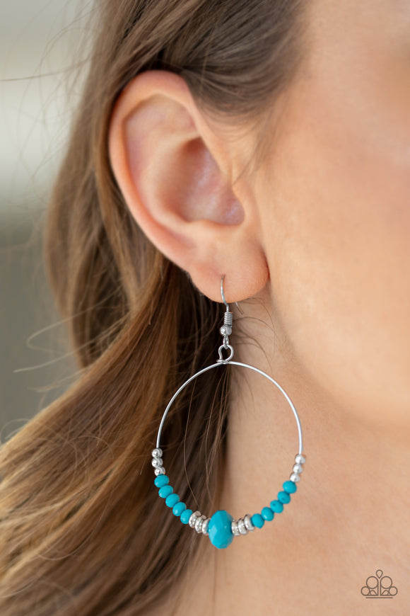 Retro Rural - Blue Earrings - Paparazzi Accessories