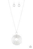 Running Circles In My Mind - Silver Necklace - Paparazzi Accessories