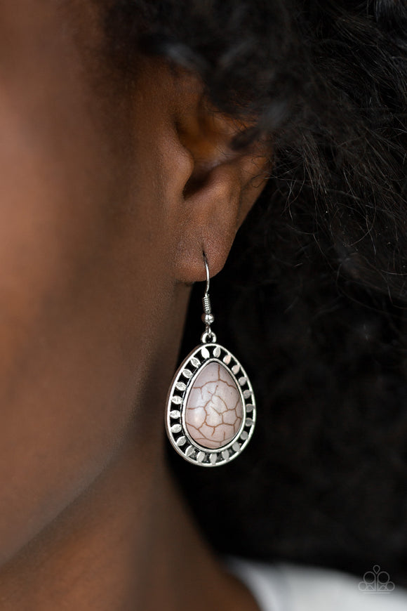 Sahara Serenity - Silver Earrings - Paparazzi Accessories