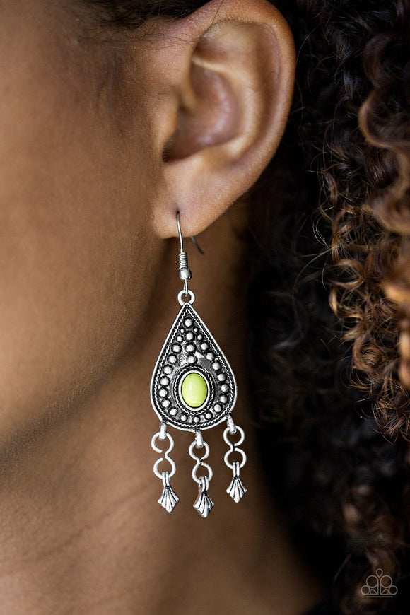 Sahara Song - Green Earrings - Paparazzi Accessories