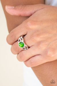 Shimmer Splash - Green Ring - Paparazzi Accessories