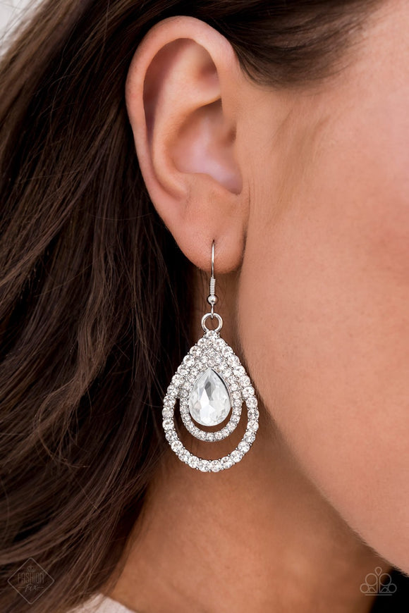 So The Story GLOWS - White Earrings - Paparazzi Accessories