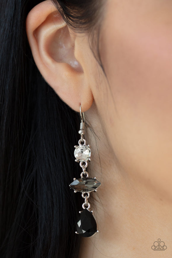 Starlet Twinkle - Black Earrings - Paparazzi Accessories