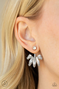 Stunningly Striking - White Earrings - Paparazzi Accessories