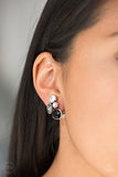 Super Superstar - Black Clip-On Earrings - Paparazzi Accessories