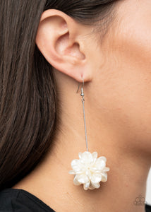 Swing Big - White Earrings - Paparazzi Accessories