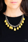 Take The COLOR Wheel! - Yellow Necklace - Paparazzi Accessories