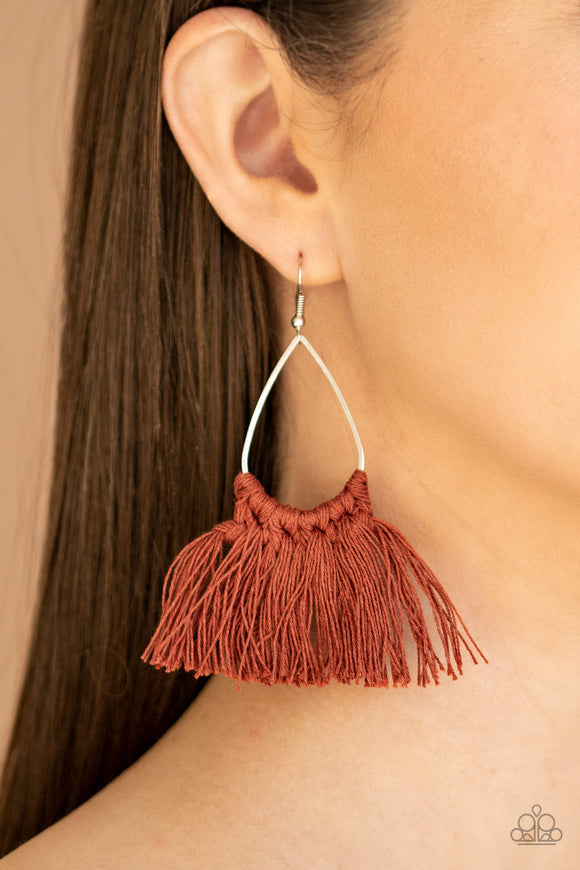Tassel Treat - Brown Earrings - Paparazzi Accessories