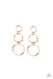 Three Ring Radiance - Copper Post Earrings - Paparazzi Accessories