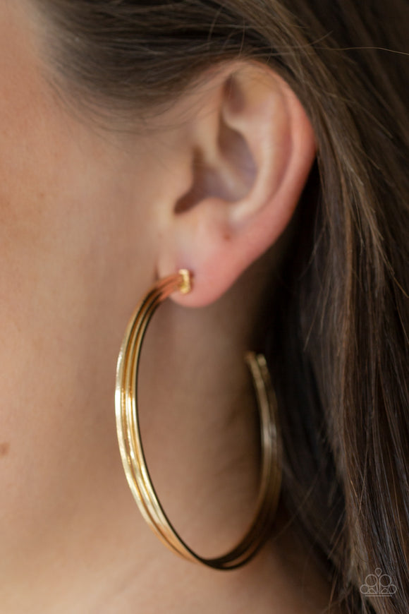 Wheelhouse - Gold Earrings - Paparazzi Accessories