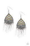 Wolf Den - Yellow Earrings - Paparazzi Accessories