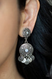 A DREAMCATCHER Come True - Blue Clip-On Earrings - Paparazzi Accessories Clip-On Earrings Bedazzle Me Pretty Mobile Fashion Boutique