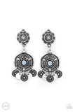 A DREAMCATCHER Come True - Blue Clip-On Earrings - Paparazzi Accessories Clip-On Earrings Bedazzle Me Pretty Mobile Fashion Boutique