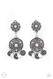 A DREAMCATCHER Come True - Pink Clip-On Earrings - Paparazzi Accessories Clip-On Earrings Bedazzle Me Pretty Mobile Fashion Boutique
