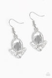 A FAME Plan - White Earrings - Paparazzi Accessories Earrings Bedazzle Me Pretty Mobile Fashion Boutique