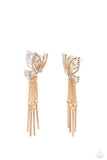 A Few Of My Favorite WINGS - Gold Post Earrings - Paparazzi Accessories Post Earrings Bedazzle Me Pretty Mobile Fashion Boutique