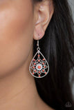 A Flair For Fabulous - Orange Earrings - Paparazzi Accessories Earrings Bedazzle Me Pretty Mobile Fashion Boutique