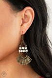 A FLARE For Fierceness - Brass Earrings - Paparazzi Accessories Earrings Bedazzle Me Pretty Mobile Fashion Boutique