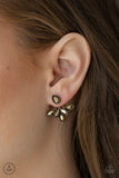 A Force To BEAM Reckoned With - Brass Post Earrings - Paparazzi Accessories Post Earrings Bedazzle Me Pretty Mobile Fashion Boutique