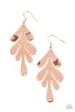 A FROND Farewell - Rose Gold Earrings - Paparazzi Accessories Earrings Bedazzle Me Pretty Mobile Fashion Boutique