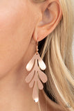 A FROND Farewell - Rose Gold Earrings - Paparazzi Accessories Earrings Bedazzle Me Pretty Mobile Fashion Boutique