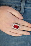 A Grand STATEMENT-MAKER - Red Ring - Paparazzi Accessories Ring Bedazzle Me Pretty Mobile Fashion Boutique