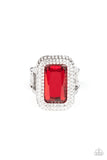 A Grand STATEMENT-MAKER - Red Ring - Paparazzi Accessories Ring Bedazzle Me Pretty Mobile Fashion Boutique