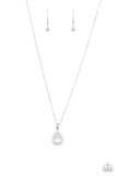 A Guiding SOCIALITE - White Necklace - Paparazzi Accessories Necklace Bedazzle Me Pretty Mobile Fashion Boutique
