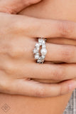 A-List Ambience - White Ring - Paparazzi Accessories Ring Bedazzle Me Pretty Mobile Fashion Boutique