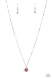A Little Lovestruck - Red Necklace - Paparazzi Accessories Necklace Bedazzle Me Pretty Mobile Fashion Boutique