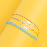 A LOTUS Like This - Blue Bracelet - Paparazzi Accessories Bracelet Bedazzle Me Pretty Mobile Fashion Boutique