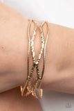 A Narrow ESCAPADE - Gold Bracelet - Paparazzi Accessories Bracelet Bedazzle Me Pretty Mobile Fashion Boutique