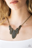 A New DISCovery - Brass Necklace - Paparazzi Accessories Necklace Bedazzle Me Pretty Mobile Fashion Boutique