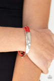 A Notch Above The Rest - Red Bracelet - Paparazzi Accessories Bracelet Bedazzle Me Pretty Mobile Fashion Boutique