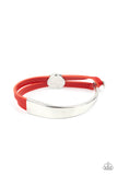A Notch Above The Rest - Red Bracelet - Paparazzi Accessories Bracelet Bedazzle Me Pretty Mobile Fashion Boutique