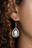 A One-GLAM Show - White Earrings - Paparazzi Accessories Earrings Bedazzle Me Pretty Mobile Fashion Boutique