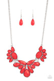 A Passing FAN-cy - Red Necklace - Paparazzi Accessories Necklace FS-Bedazzle Me Pretty Mobile Fashion Boutique
