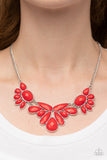 A Passing FAN-cy - Red Necklace - Paparazzi Accessories Necklace FS-Bedazzle Me Pretty Mobile Fashion Boutique