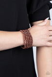 A Pearly Affair - Brown Bracelet - Paparazzi Accessories Bracelet Bedazzle Me Pretty Mobile Fashion Boutique