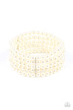 A Pearly Affair - White Bracelet - Paparazzi Accessories Bracelet Bedazzle Me Pretty Mobile Fashion Boutique