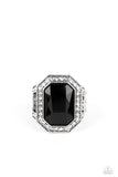 A Royal Welcome - Black Ring - Paparazzi Accessories Ring Bedazzle Me Pretty Mobile Fashion Boutique