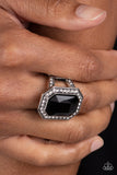 A Royal Welcome - Black Ring - Paparazzi Accessories Ring Bedazzle Me Pretty Mobile Fashion Boutique