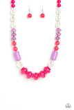 A SHEEN Slate - Pink Necklace - Paparazzi Accessories Necklace Bedazzle Me Pretty Mobile Fashion Boutique
